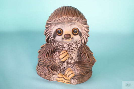 medium sized ceramic sloth sculpture