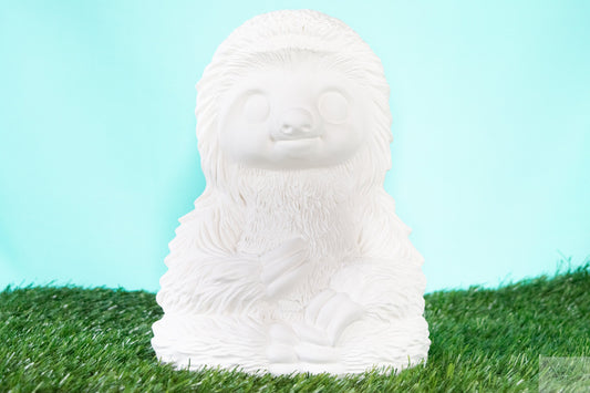 Large Bisque Ceramic Sloth | DIY Garden Decor | Ready To Paint | Paint Party Kit