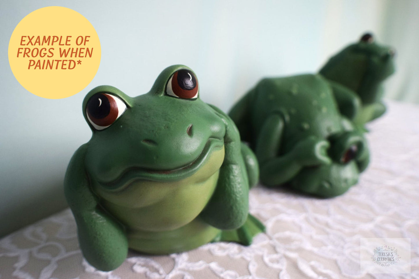 Bisque | Hear No Evil | See No Evil | Speak NO Evil Frogs | DIY | Paint Project | Patio Decor | Garden Decor | Gardening Frog | Yard Art