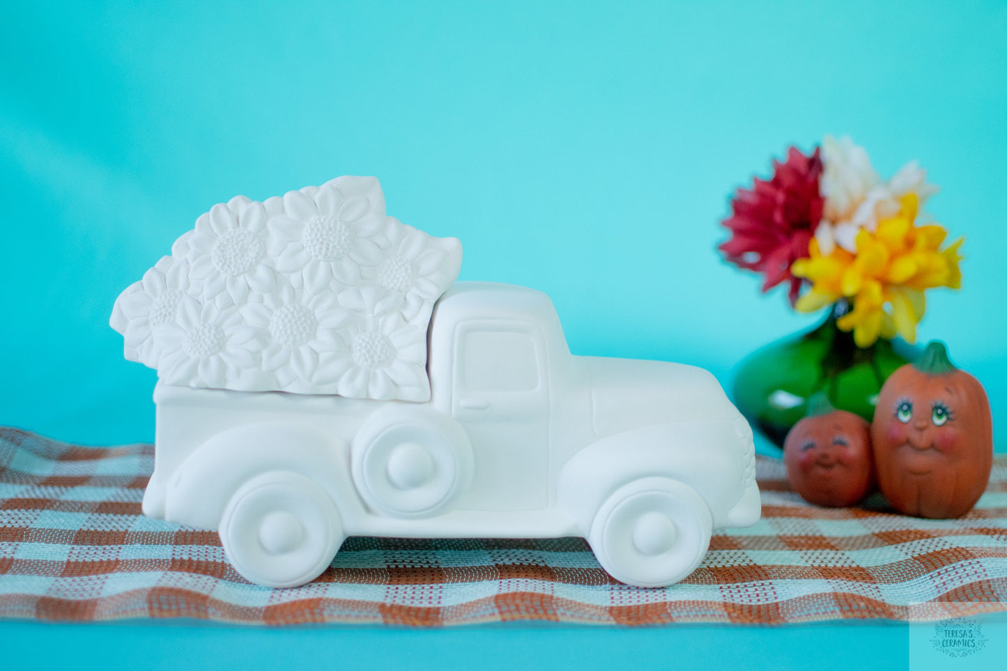 Bisque Truck Insert | Fall Sunflower Truck | Valentine's Day Truck | St. Patrick's Day Decor | Clay Magic Bisque | Pickup Truck DIY