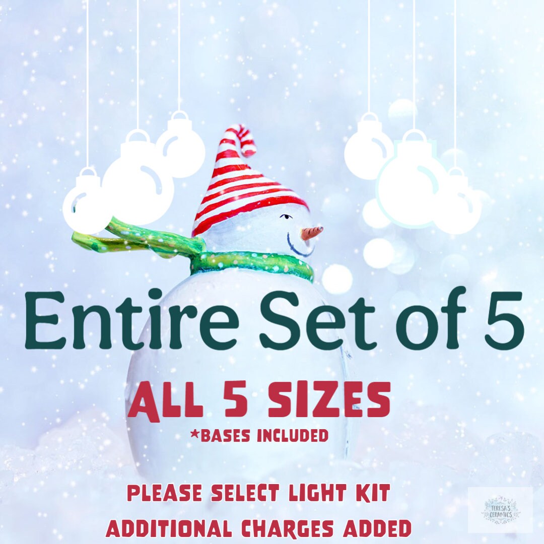 Set of 5 Slim Christmas Trees in bisque - Ready to paint Christmas trees - DIY Project - Painting Project