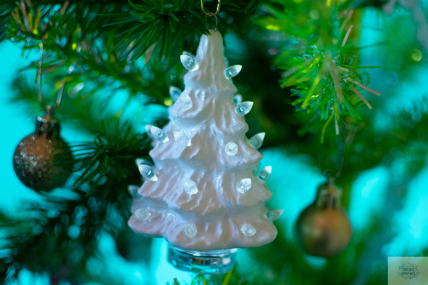 Light Up Ornament | Ceramic Mini Christmas Tree | Heirloom Holiday Gift