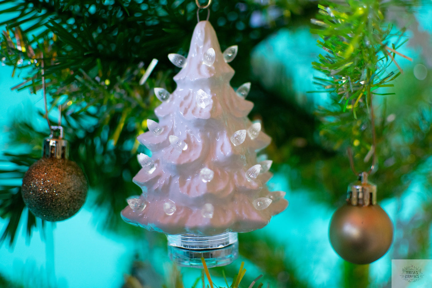 Light Up Ornament | Ceramic Mini Christmas Tree | Heirloom Holiday Gift