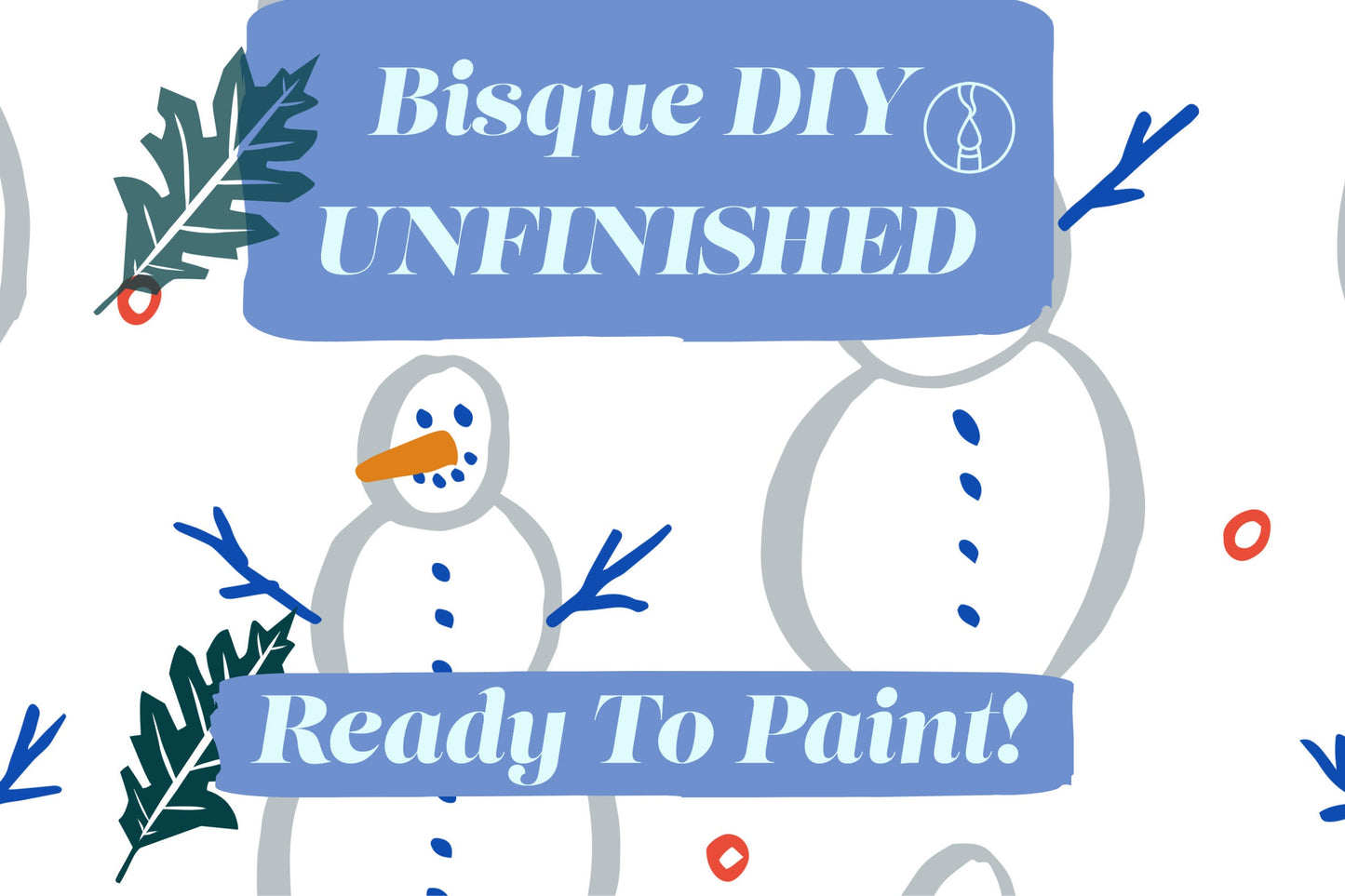 DIY BISQUE | Snowman with a Garden Pot Hat | Ready To Paint