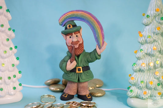 fun and goofy rainbow leprechaun figure