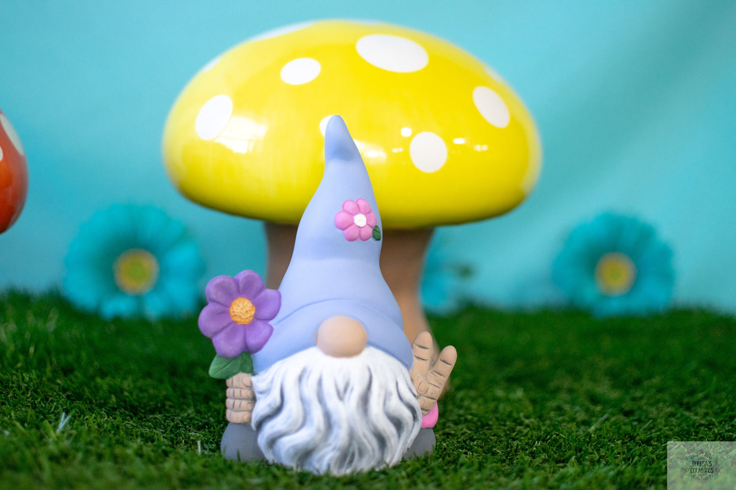 Lavender Garden Gnome - Nordic Gnome - Groovy Gnome - Forest Gnome - Cake Topper Gnome