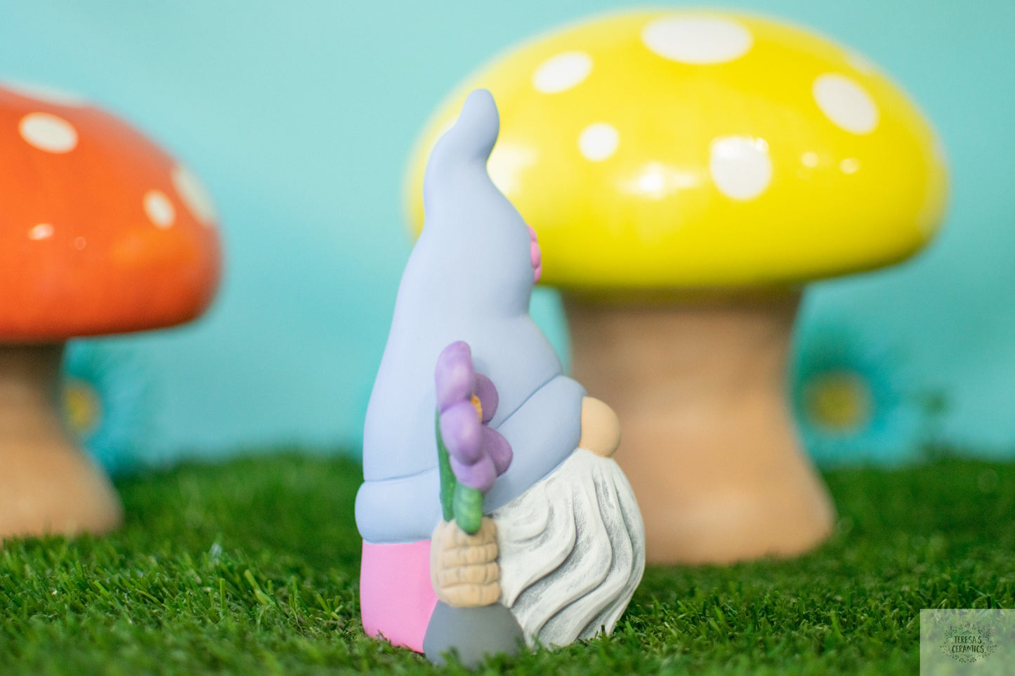 Lavender Garden Gnome - Nordic Gnome - Groovy Gnome - Forest Gnome - Cake Topper Gnome