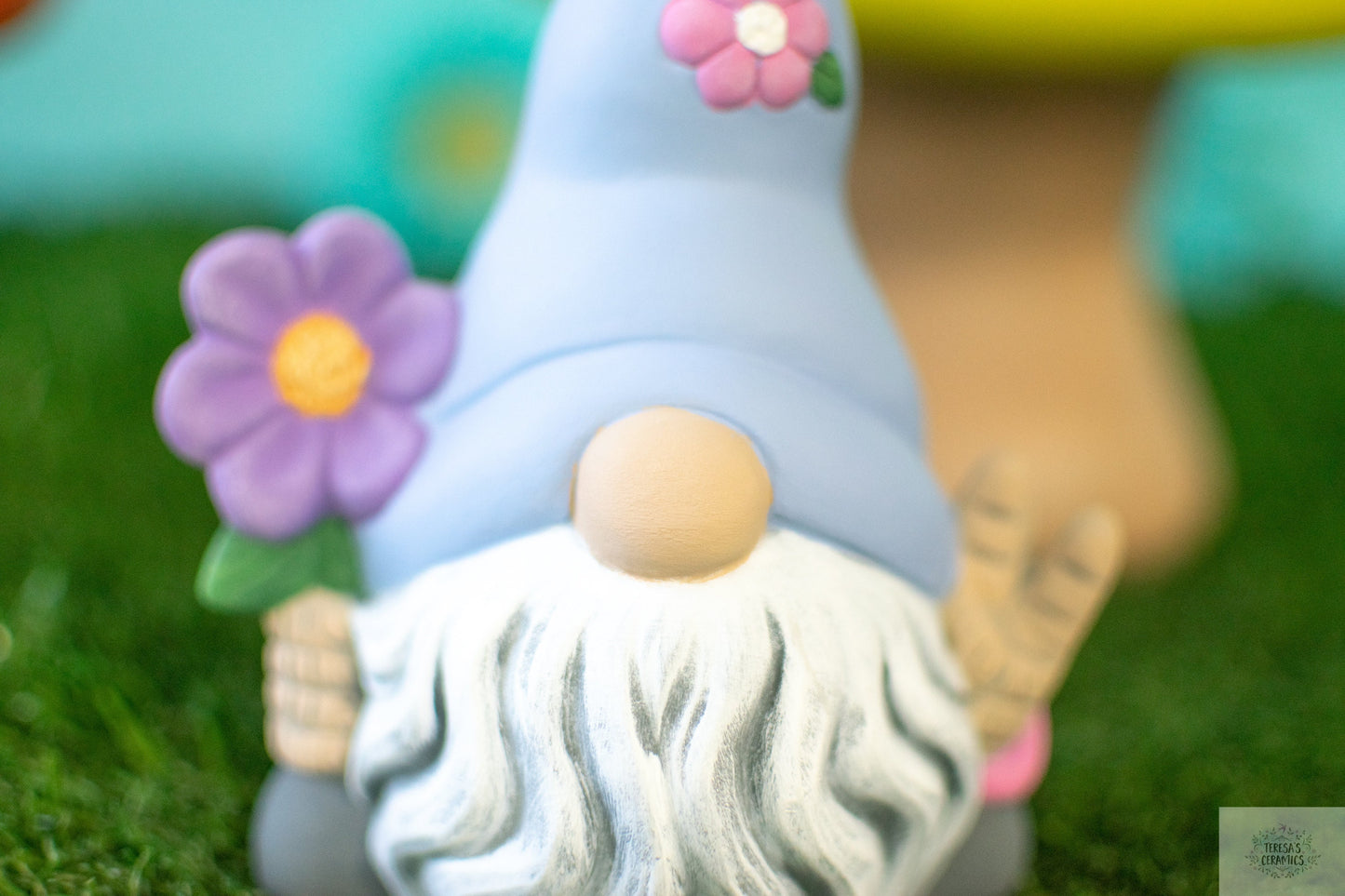 Lavender Garden Gnome - Nordic Gnome - Groovy Gnome - Forest Gnome - Cake Topper Gnome