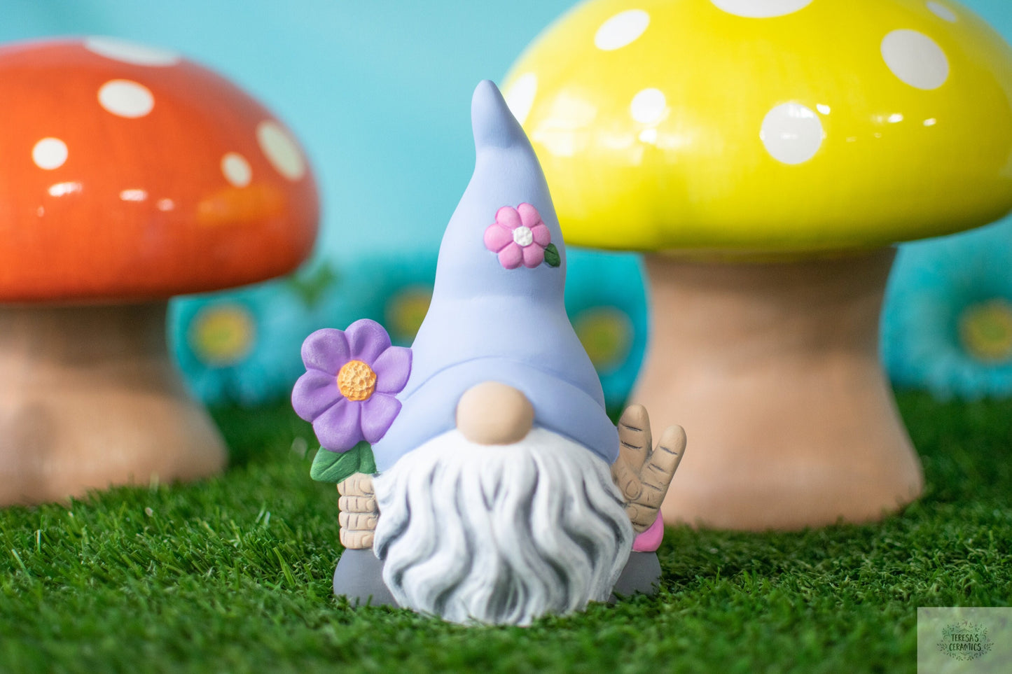 Lavender Garden Gnome - Nordic Gnome - Groovy Gnome - Forest Gnome - Cake Topper Gnome