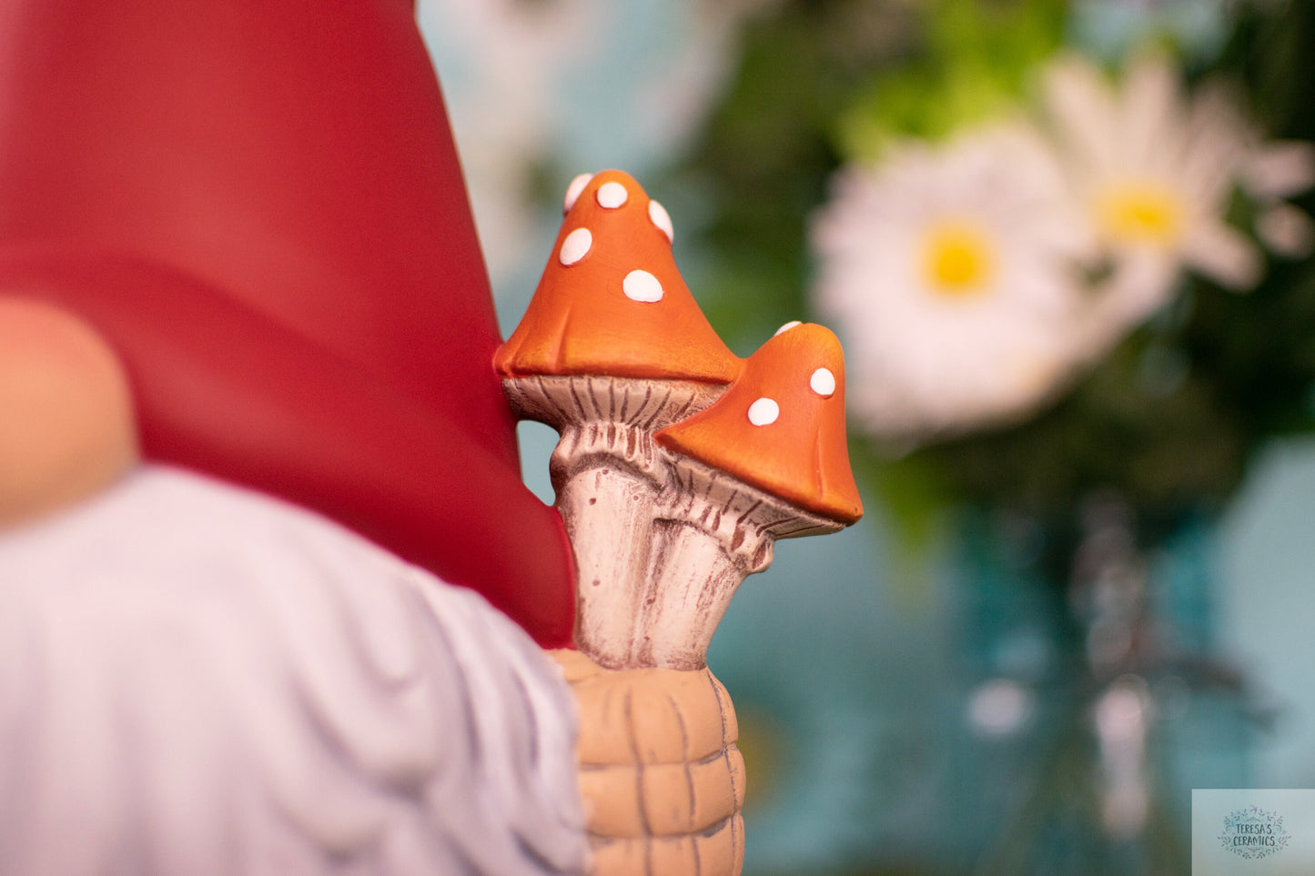 Finn The Mushroom Gnome | Fun Garden Decor | Gift for Mom | Clay Magic | Ceramic Garden Art | Funky Mushroom Gonk