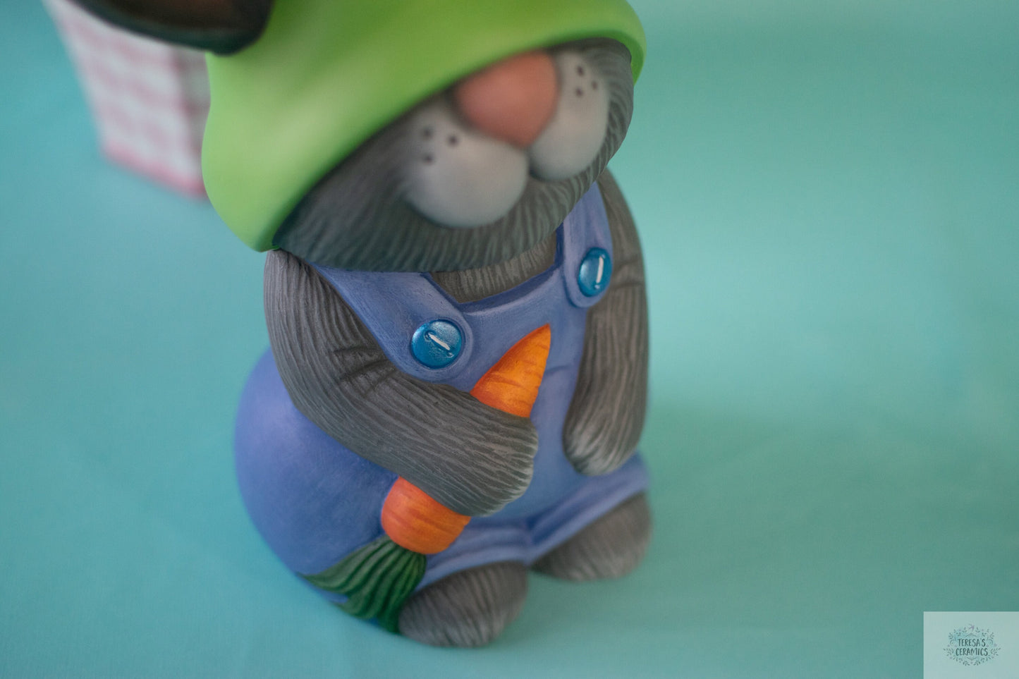 Peter Bunny Gnome | Garden Rabbit Gnome | Bunny With Gnome Hat | Ceramic Garden Art