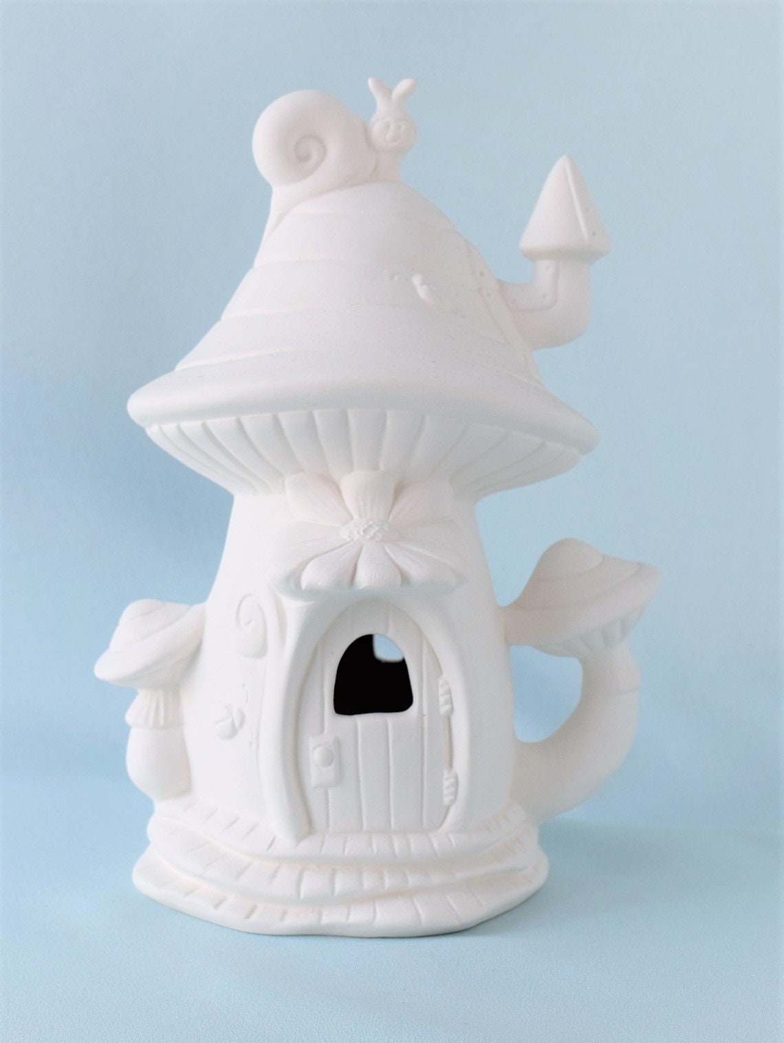 6 Ceramic Bisque Fairy Houses | Do It Yourself Ceramics - Painting Project - Unfinished Ceramics | Paint Party | Bisque Finish Yourself