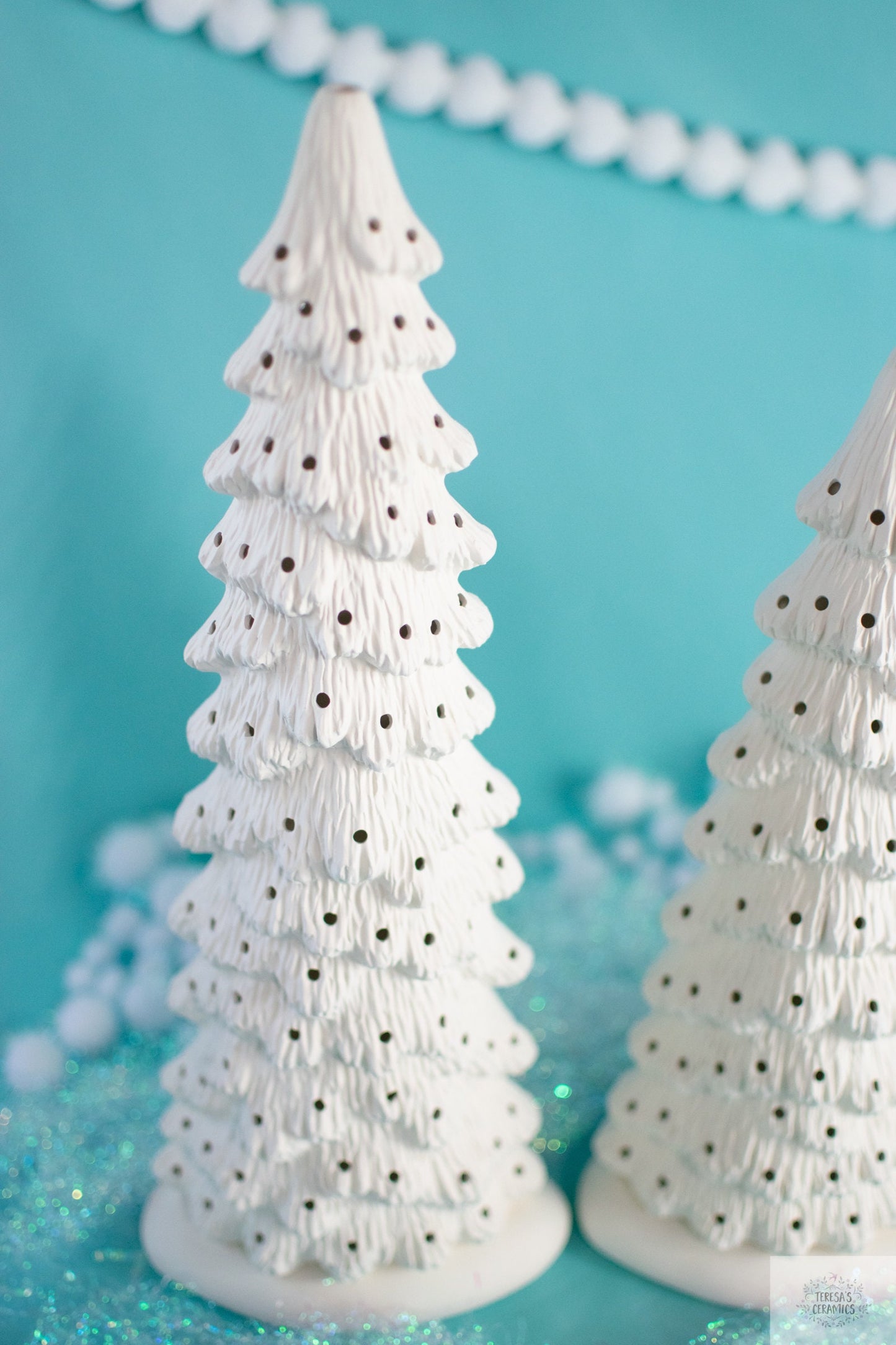 Set of 5 Slim Christmas Trees in bisque - Ready to paint Christmas trees - DIY Project - Painting Project