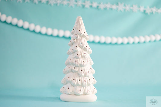 Ceramic Christmas tree in bisque - Slim Christmas Tree - 9 inches tall -  Tree - Ready to paint