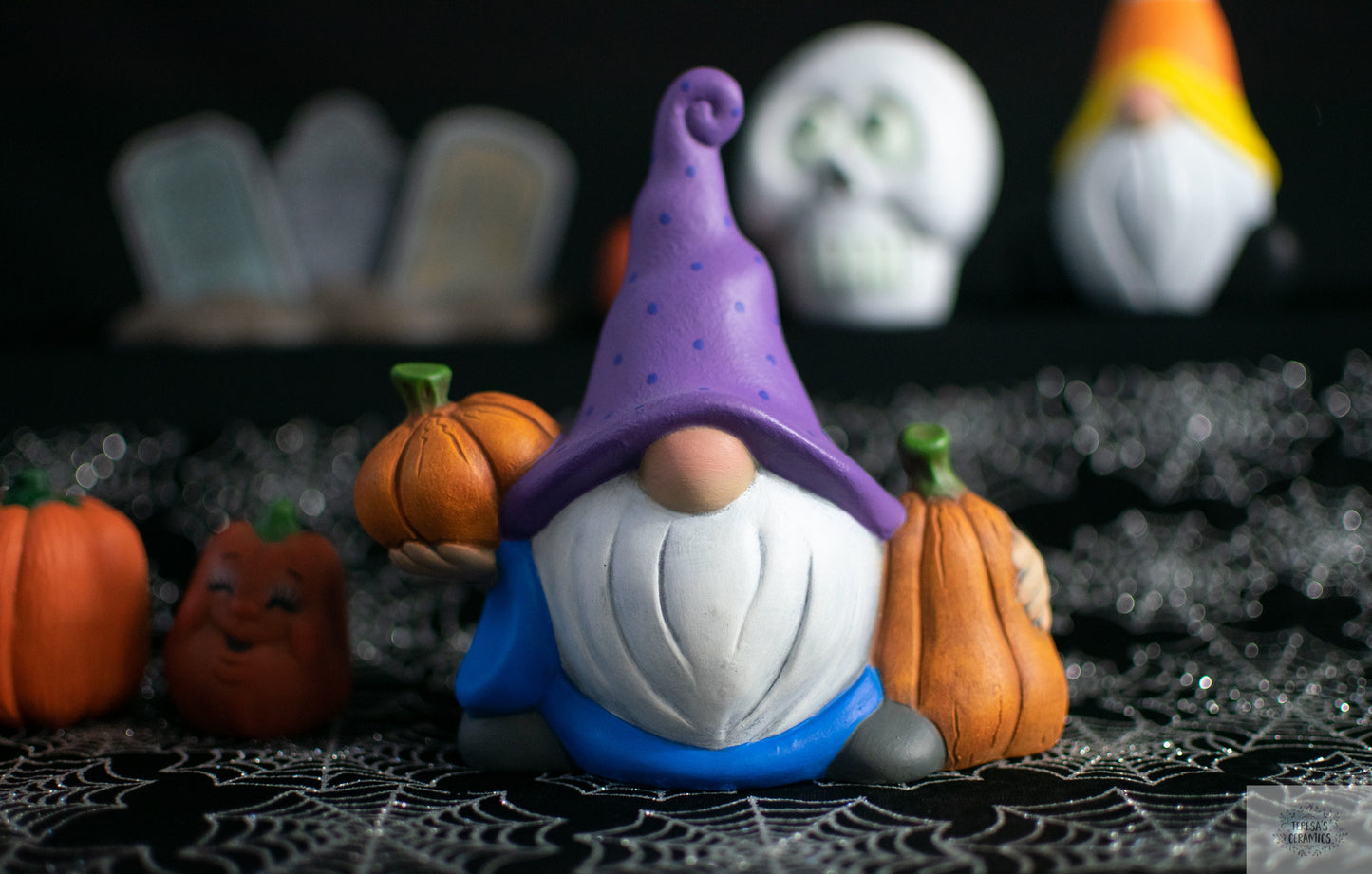 Candy Corn Gnome | Wizard Pumpkin Gnome | Halloween Garden Gnomes