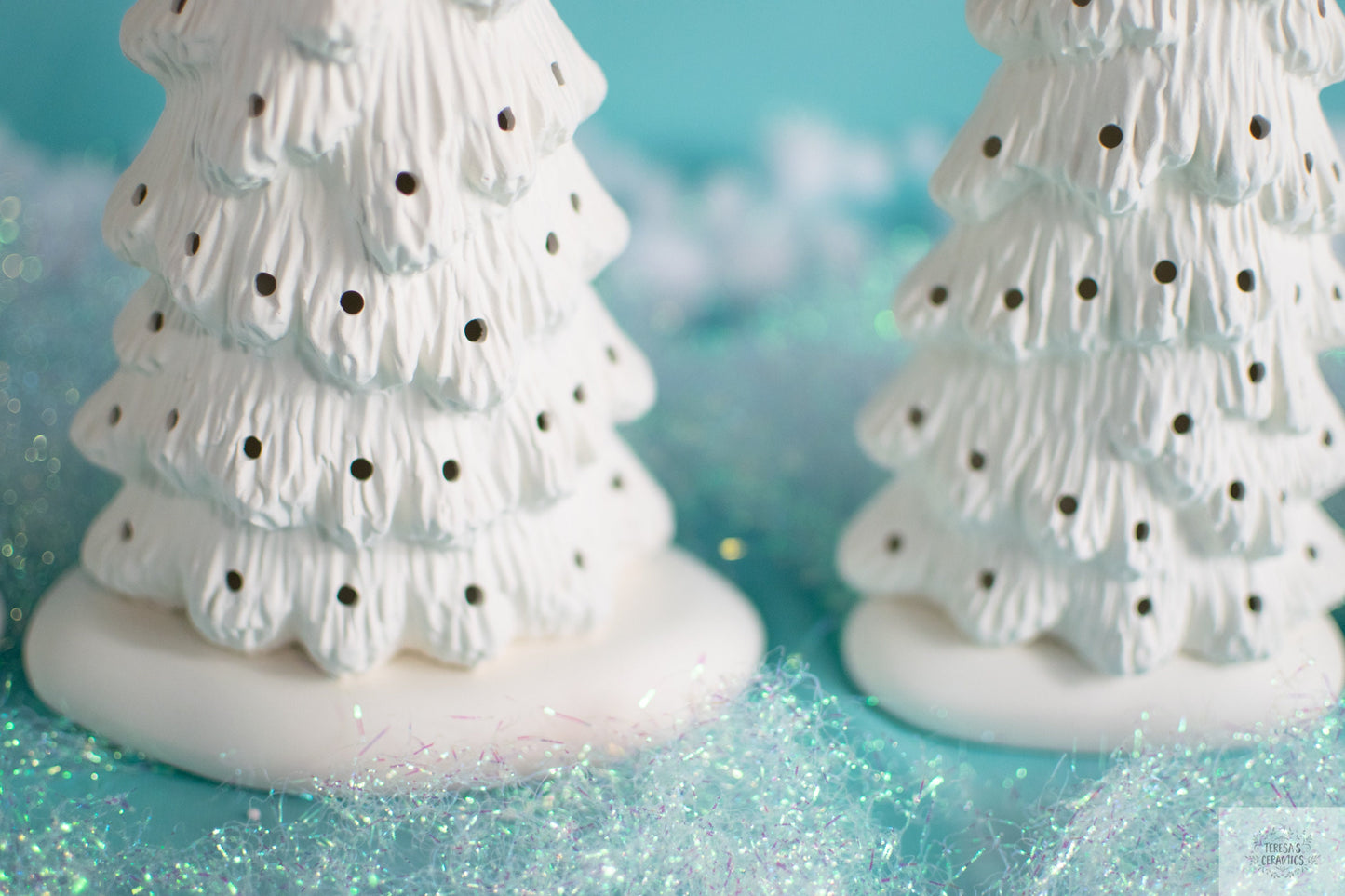 Set of 5 Slim Christmas Trees in bisque - Ready to paint Christmas trees - DIY Project - Painting Project