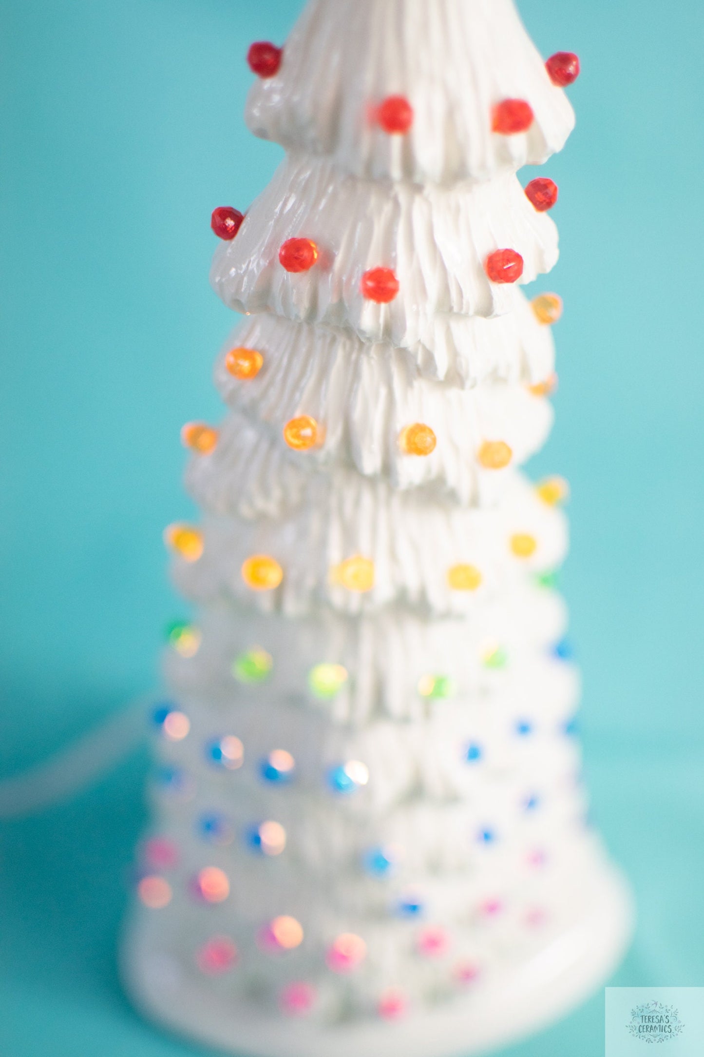 Rainbow Ceramic Tree | Pride LBGTQ Tree | Multicolored Ceramic Tree | 13 inches tall | White Glazed Colorful Tree