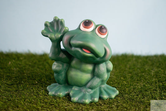 Ceramic Frog Statue | Howdy Frog | Yard Art| Welcoming Frog | Garden Decoration | Father's Day Gift | Frog Lover | Hey There How Are Ya