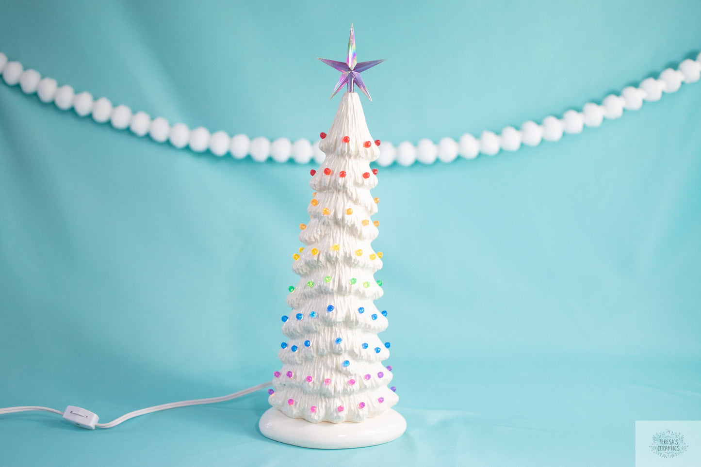 Rainbow Ceramic Tree | Pride LBGTQ Tree | Multicolored Ceramic Tree | 13 inches tall | White Glazed Colorful Tree