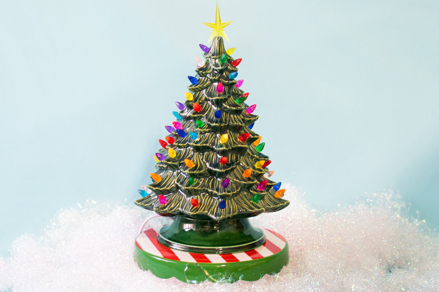 Doc Holiday Tree | Retro American Holiday | Ceramic Tree Light | Multicolored Christmas Lights