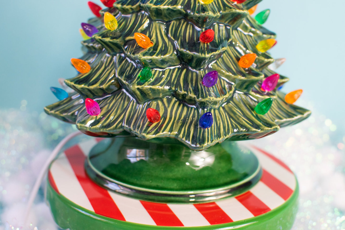 Doc Holiday Tree | Retro American Holiday | Ceramic Tree Light | Multicolored Christmas Lights