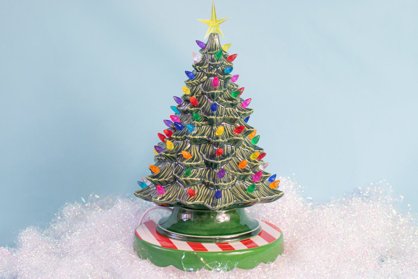 Doc Holiday Tree | Retro American Holiday | Ceramic Tree Light | Multicolored Christmas Lights