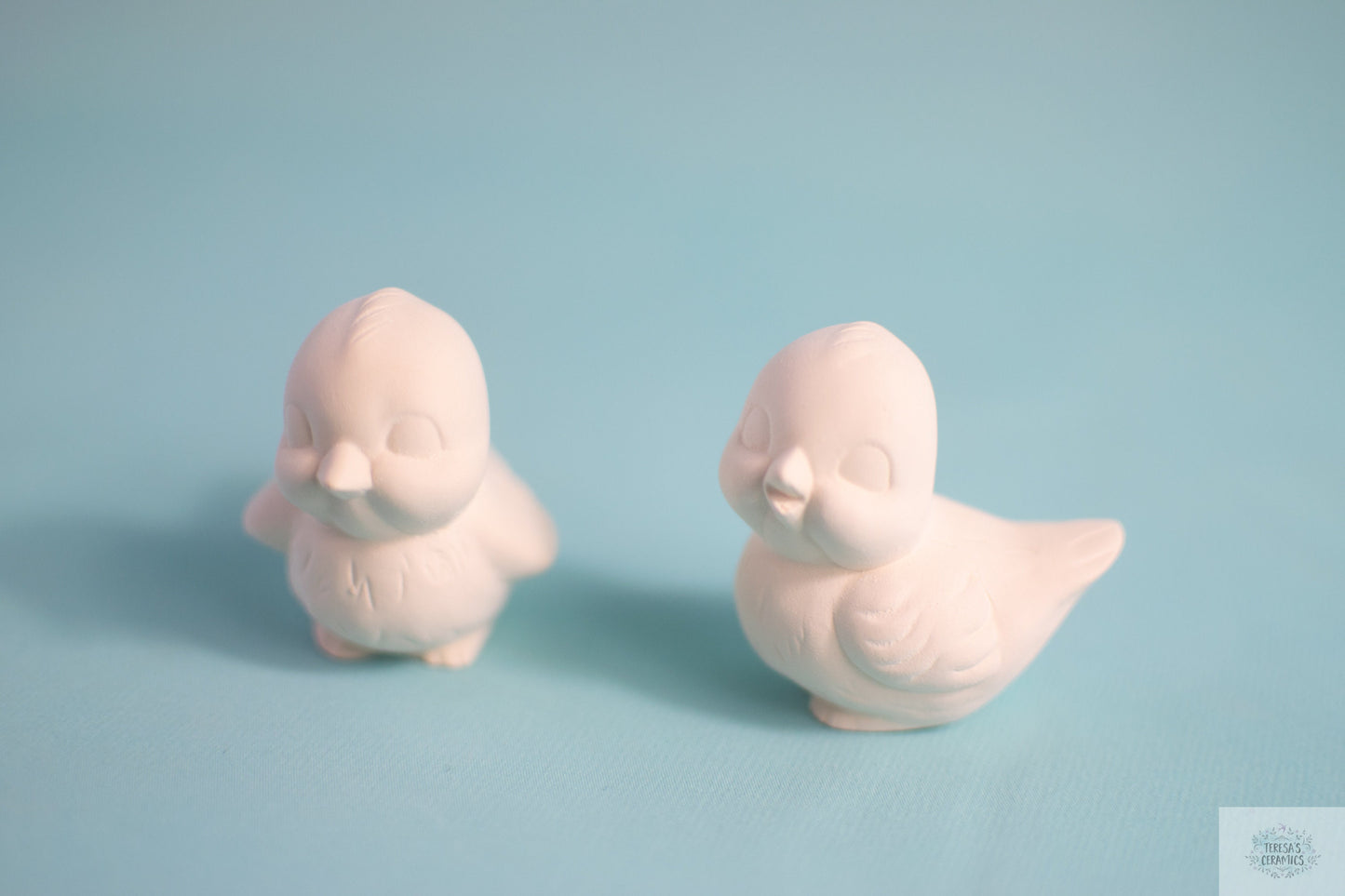 DIY Ceramic Birds- Paint it yourself - Bisque Blue Bird Couple