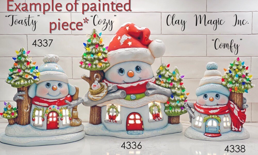 Snowman Fairy House | DIY Night Light | Ceramics To Paint | Ceramic Bisque Kit