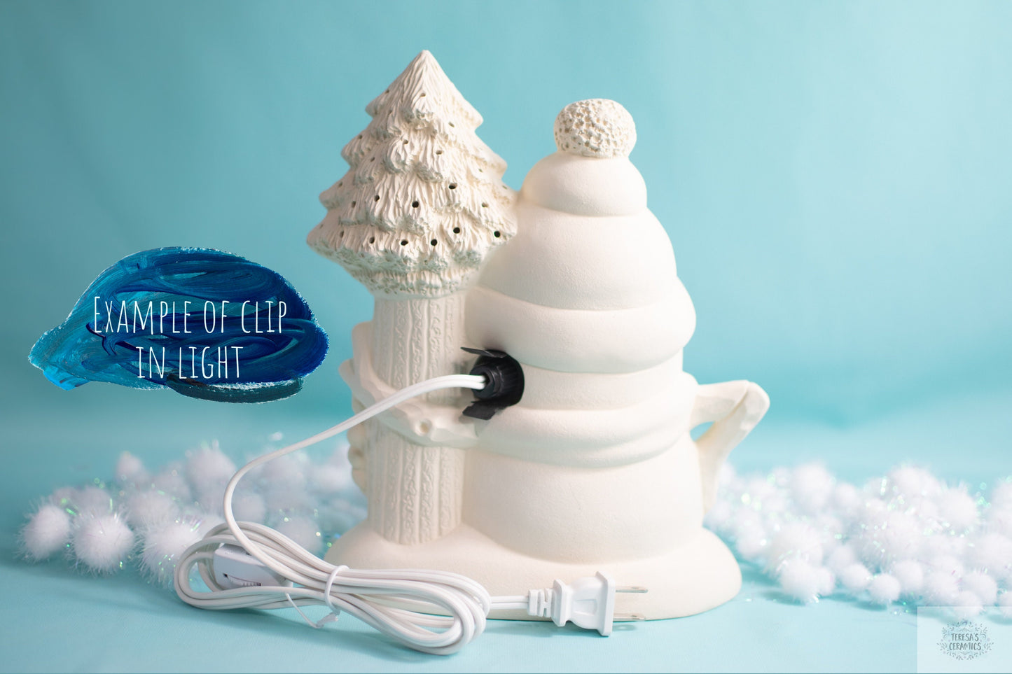 Snowman Fairy House | DIY Night Light | Ceramics To Paint | Ceramic Bisque Kit