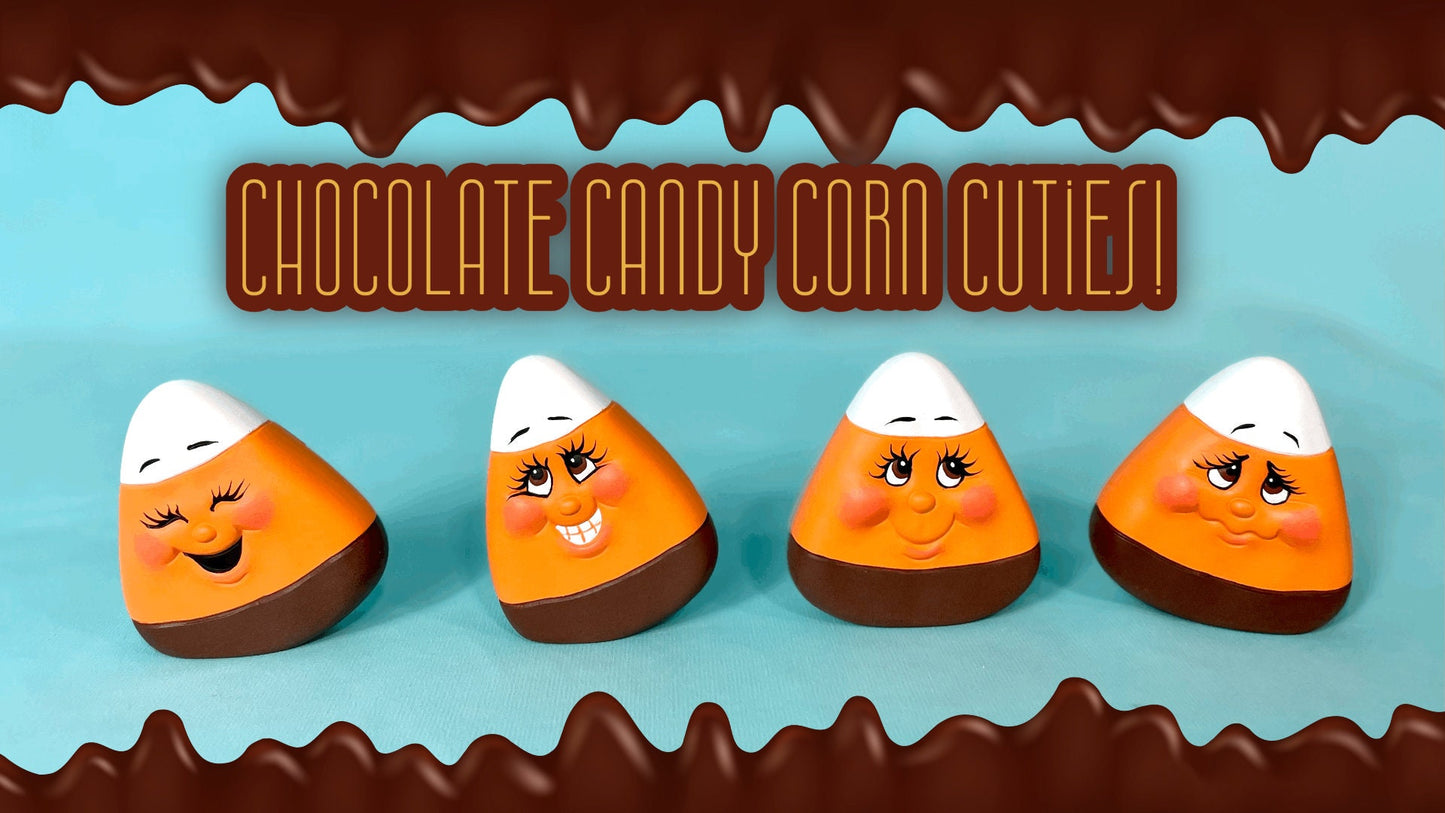 Chocolate Candy Corn Cuties | Ceramic Fall Set | Halloween Decor