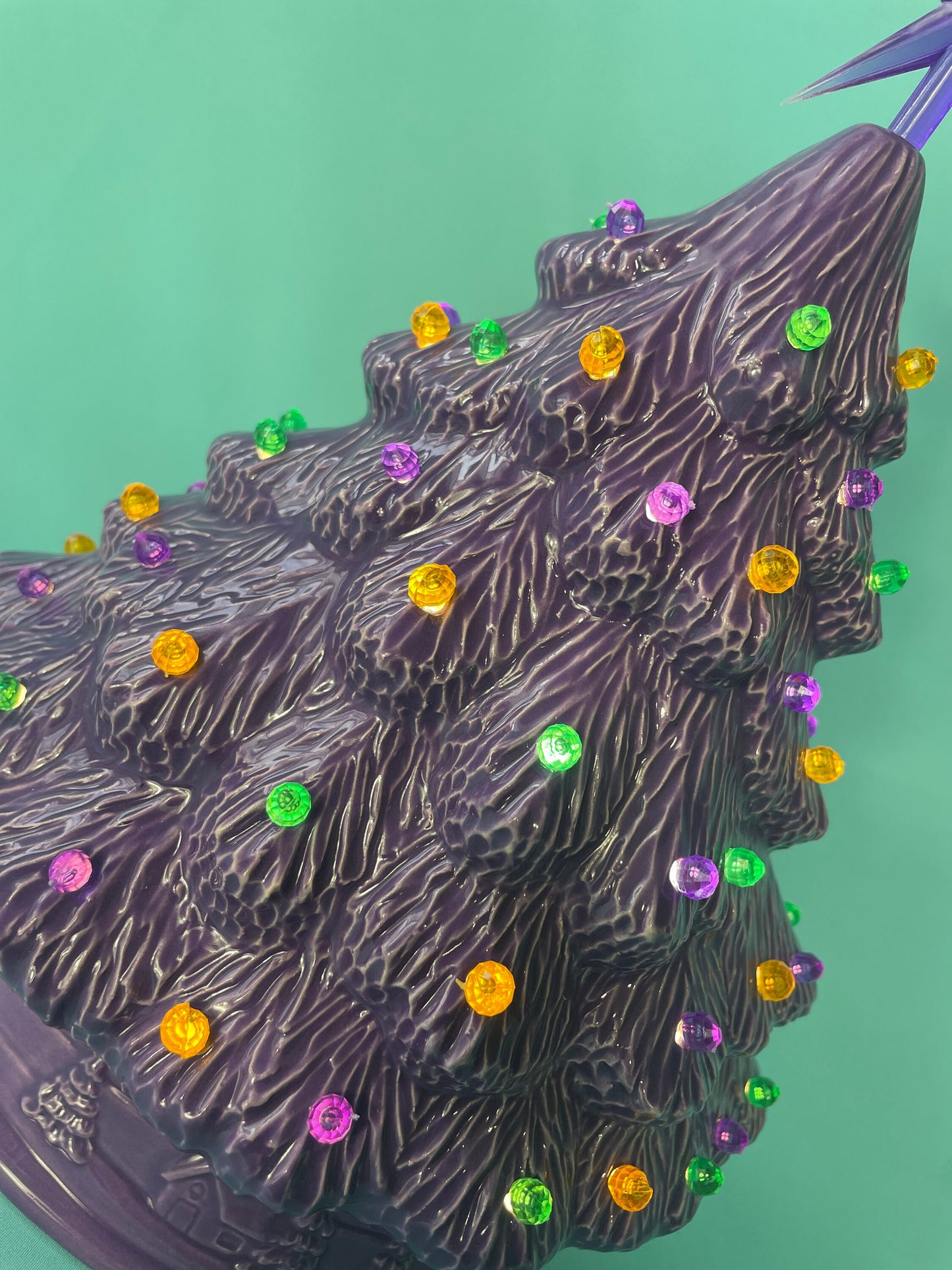 Mardi Gras Tree | Ceramic Christmas tree | Décor for Mardi Gras | Purple Gold and Green Tree