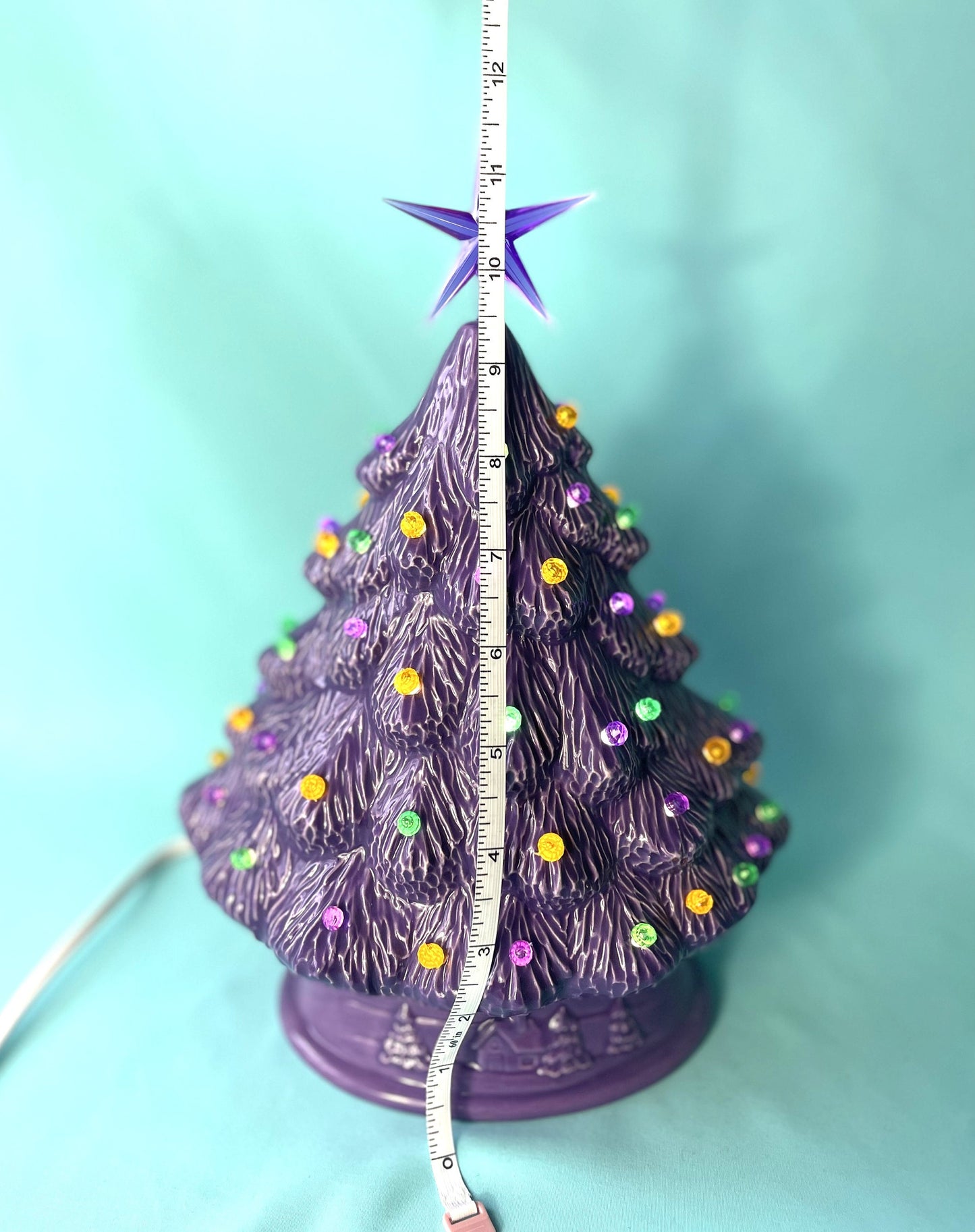 Mardi Gras Tree | Ceramic Christmas tree | Décor for Mardi Gras | Purple Gold and Green Tree