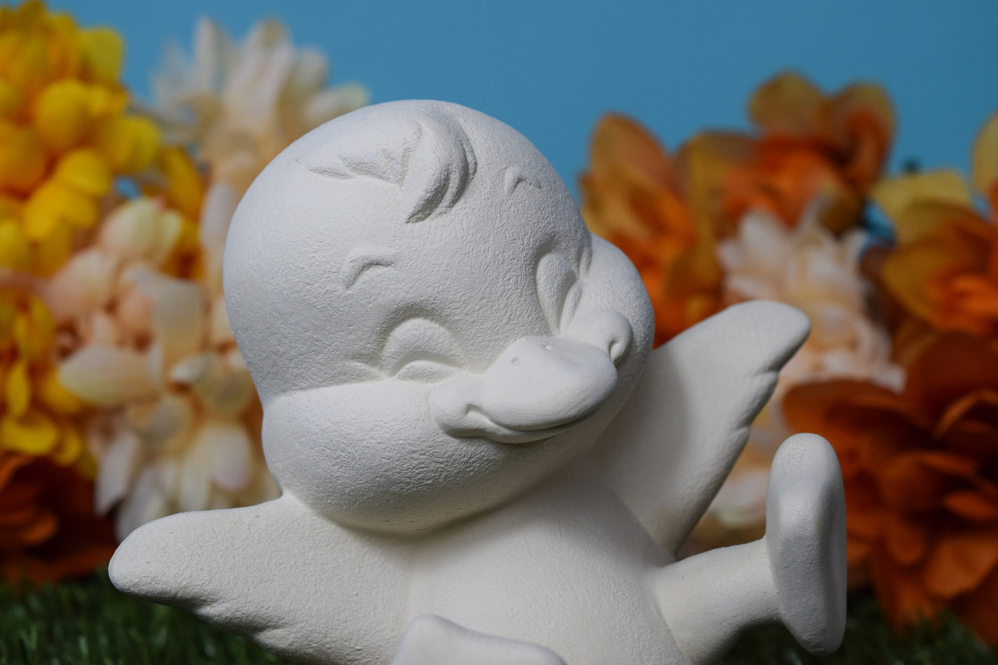 Bisque Little Happy Duckling 5in | Easter Duckling | Happy Little Duck | Ready to Paint | DIY