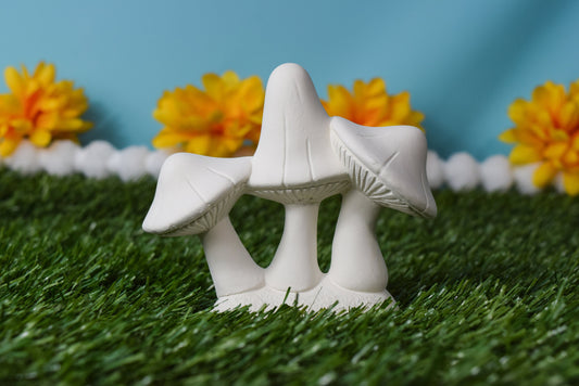 Bisque Mushroom Trio - Fairy Garden |  Paint Yourself | Mushroom Yard Art  | DIY Mushrooms | Garden Art | Mushroom Decor | Cottagecore Decor