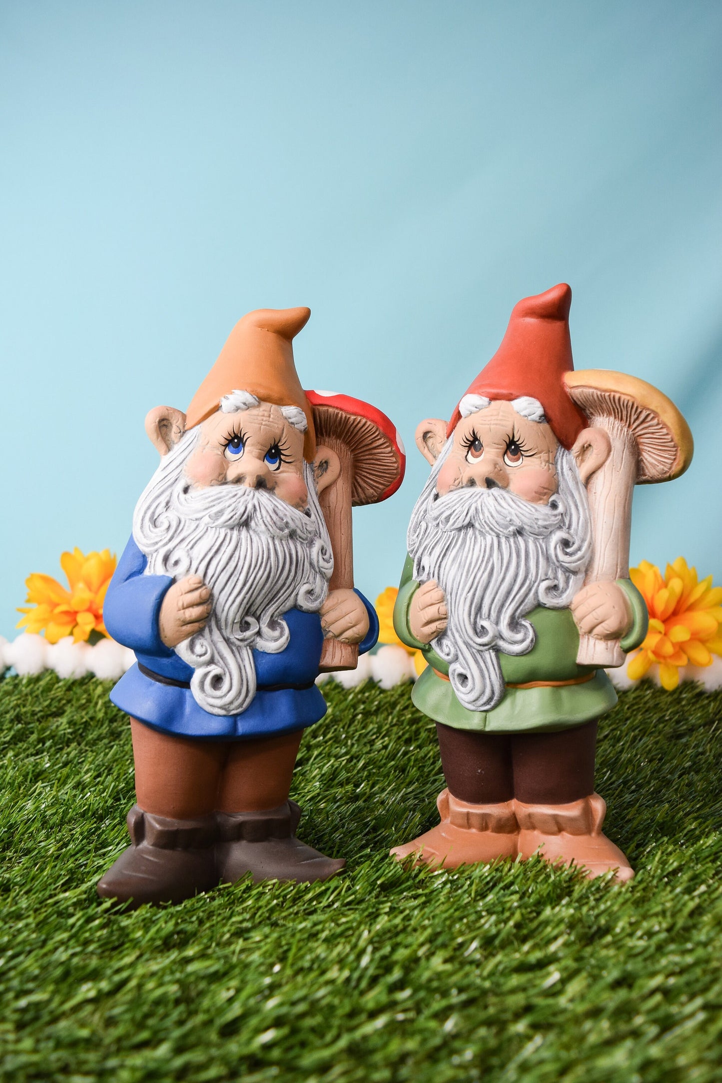 Mushroom Gnome Yard Art | House Warming Gnomes With Mushrooms | Gnome Yard Art | Mushroom Art | Retro Gnome | Fairy Garden | Good Vibes!