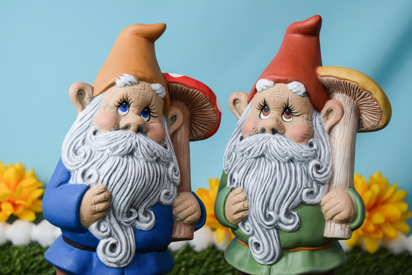 Mushroom Gnome Yard Art | House Warming Gnomes With Mushrooms | Gnome Yard Art | Mushroom Art | Retro Gnome | Fairy Garden | Good Vibes!