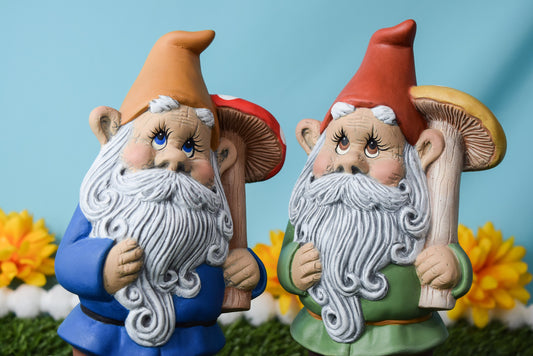 Mushroom Gnome Yard Art | House Warming Gnomes With Mushrooms | Gnome Yard Art | Mushroom Art | Retro Gnome | Fairy Garden | Good Vibes!