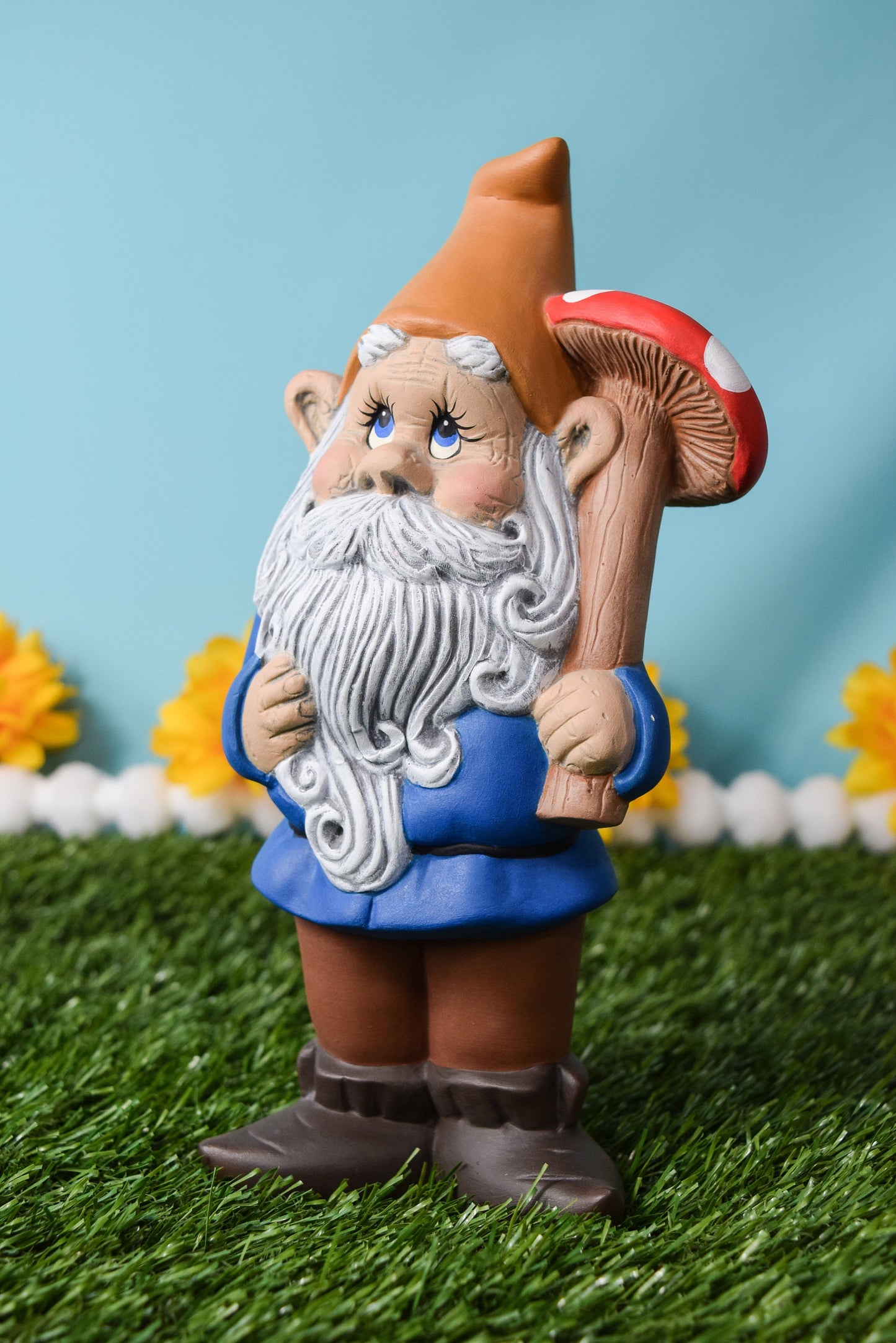 Mushroom Gnome Yard Art | House Warming Gnomes With Mushrooms | Gnome Yard Art | Mushroom Art | Retro Gnome | Fairy Garden | Good Vibes!