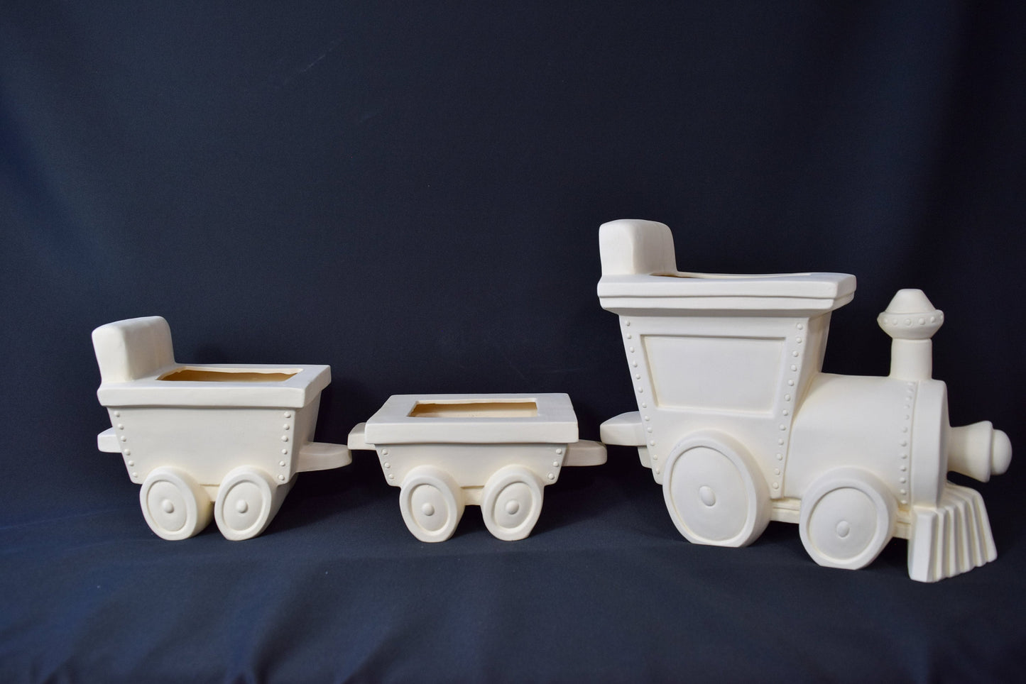 Bisque Train Set | Paint Your Own | Paint Party | Do It Yourself | Vintage Toy Train Ceramic Set | Unpainted Ceramics