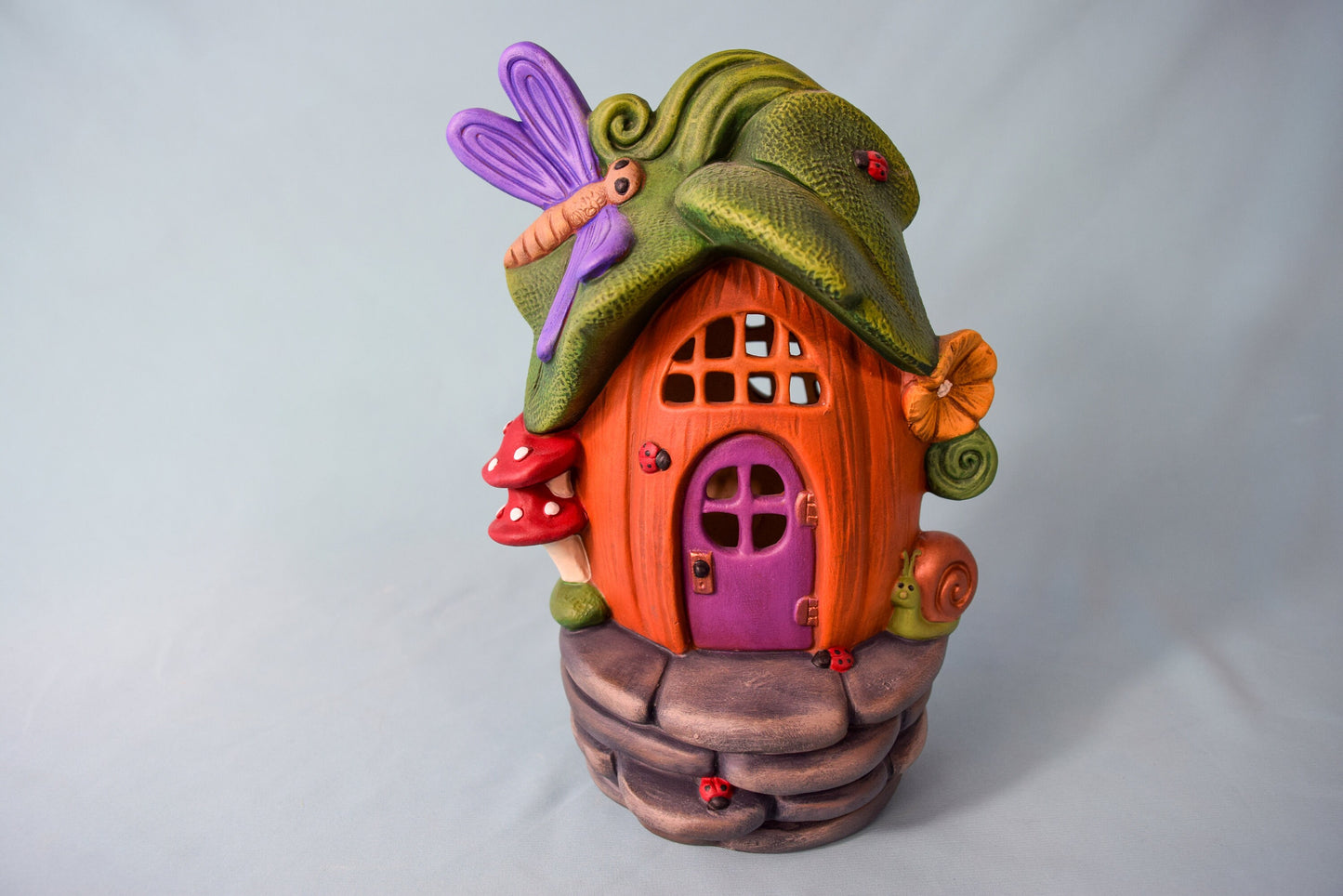 Pumpkin Fairy House | Halloween Fairy Garden | Big Pumpkin Cottage | Spooky Fairy House | Fall Fairy Garden Accessories