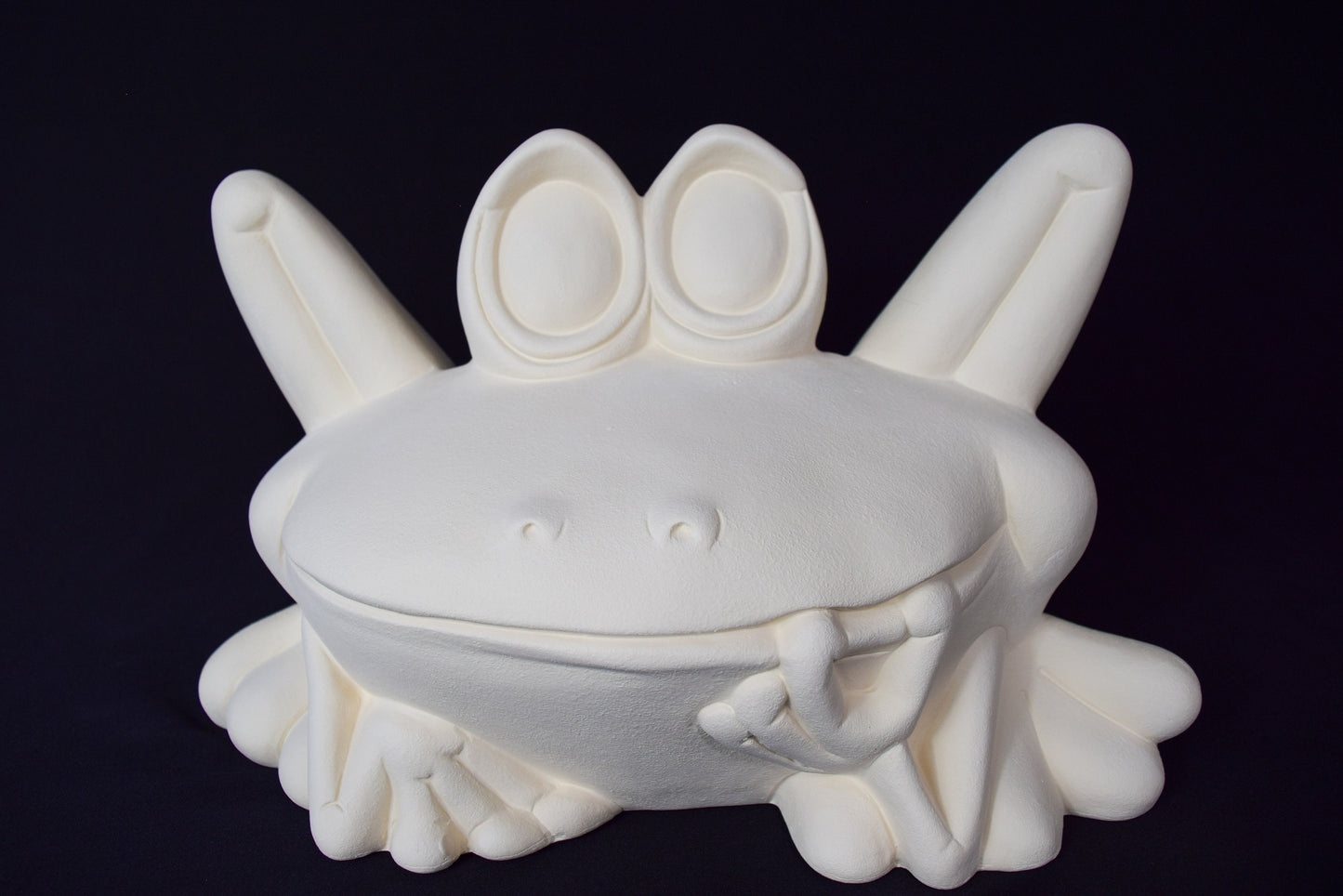 Large Unpainted Chit Chat Frog | Clay Magic | Unpainted Ceramic | Paint Party | Do It Yourself | Excellent Quality Ceramic Bisque |