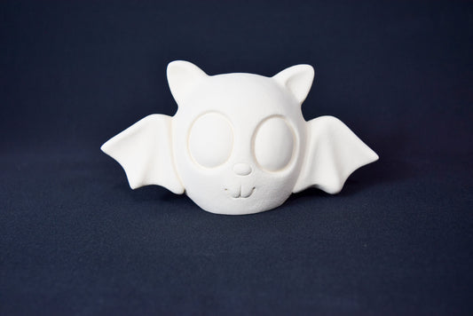 Unpainted Cute Halloween Bat | Clay Magic | Halloween Paint Party | Bisque Unpainted Ceramic | Paint Your Own Cute Halloween Bat