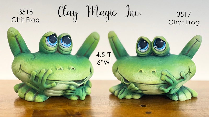 Unpainted Medium Chit Chat Frog | Clay Magic | Do It Yourself Paint Project | Ceramic Frog | Paint Party | Excellent Quality Bisque