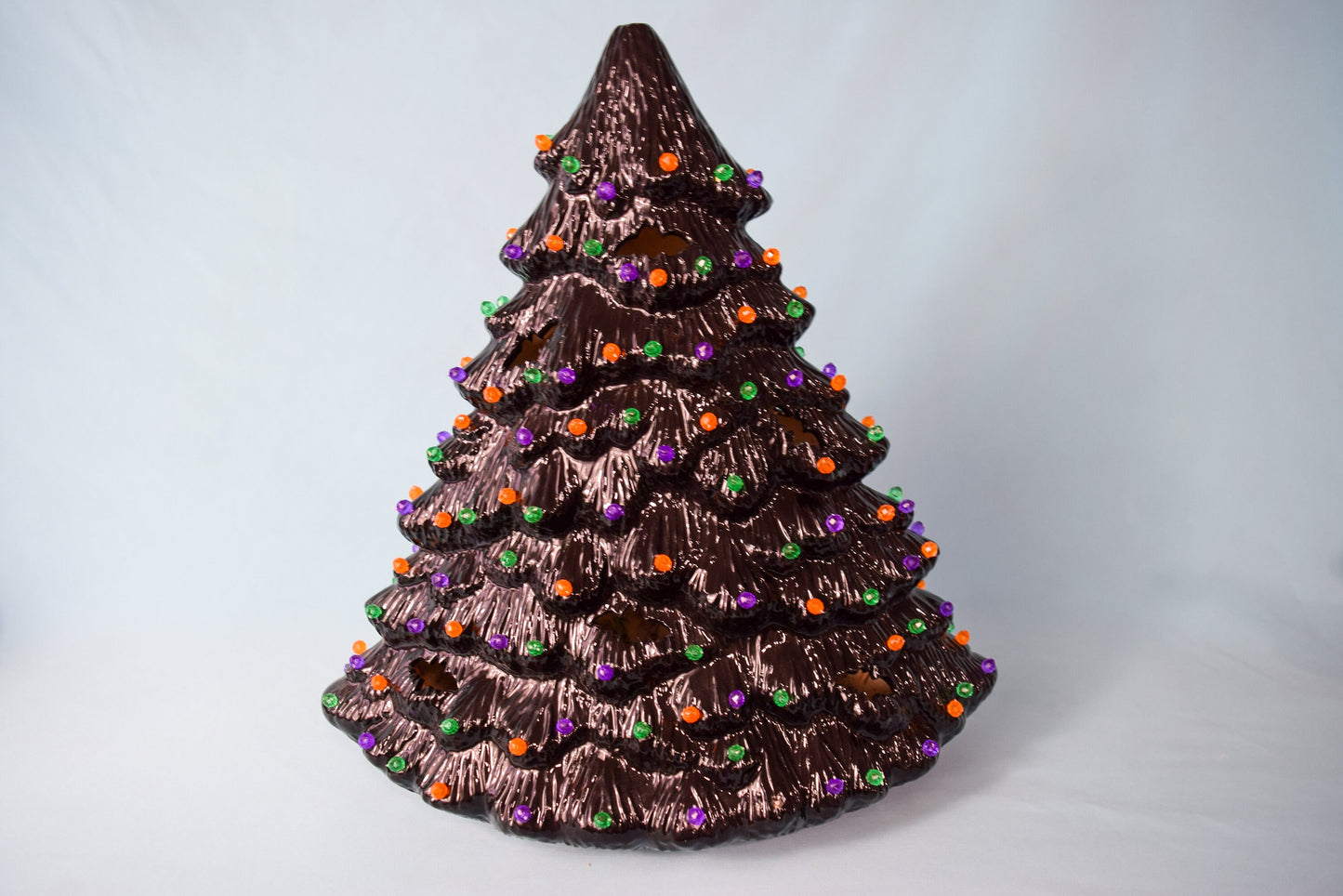 13 Inch Spooky Halloween Tree | Includes Witch Hat, Pumpkin, or Fuzzy Bat Tree Topper | Halloween Home Decor | Gothic Christmas Tree