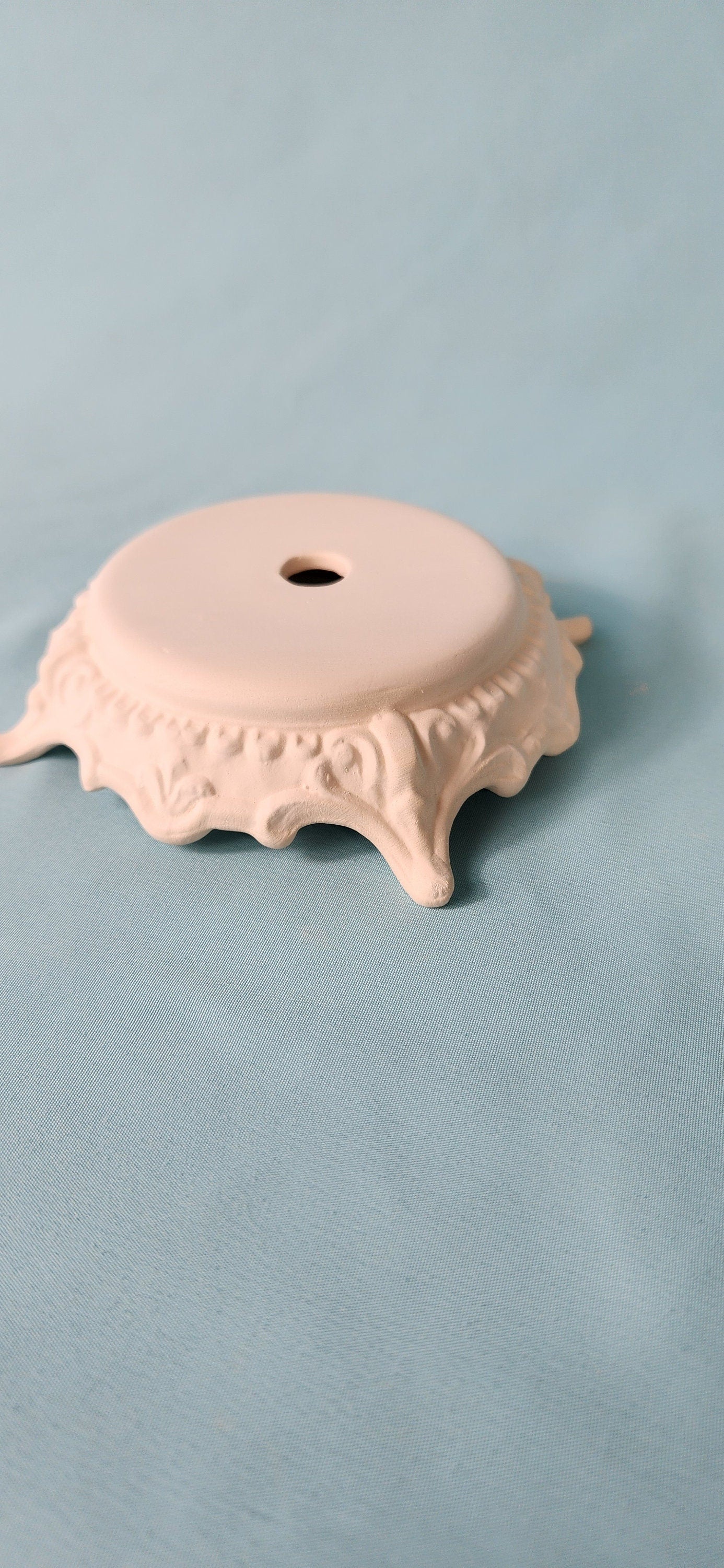 Ornate Lighting Pedestal Unpainted Ceramic Bisque | Gorgeous Ceramic Lighting Stand|