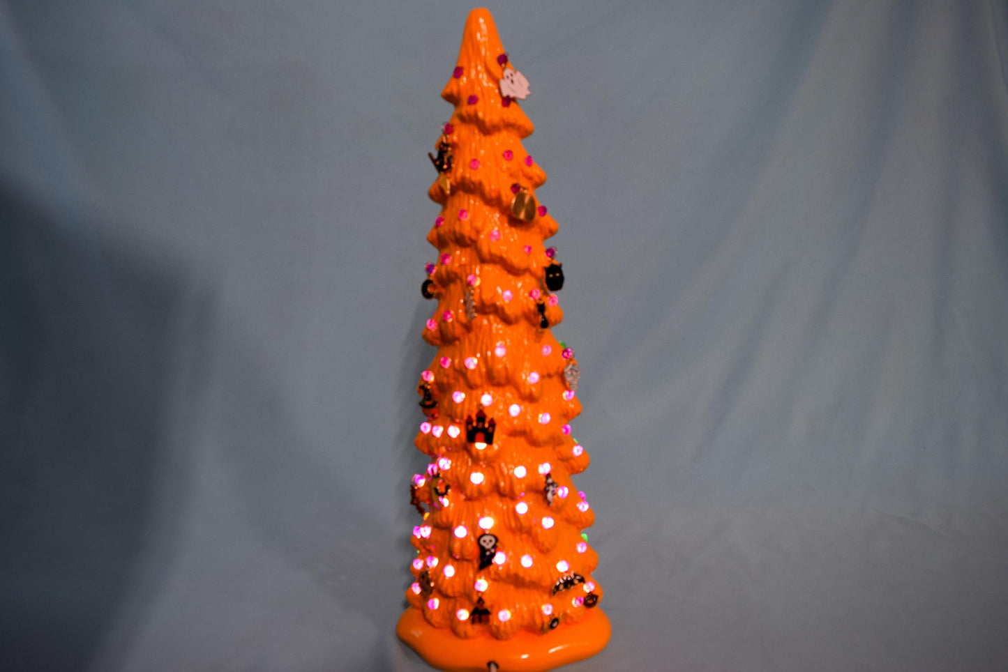 Pumpkin Orange Light Up Halloween Charm Tree