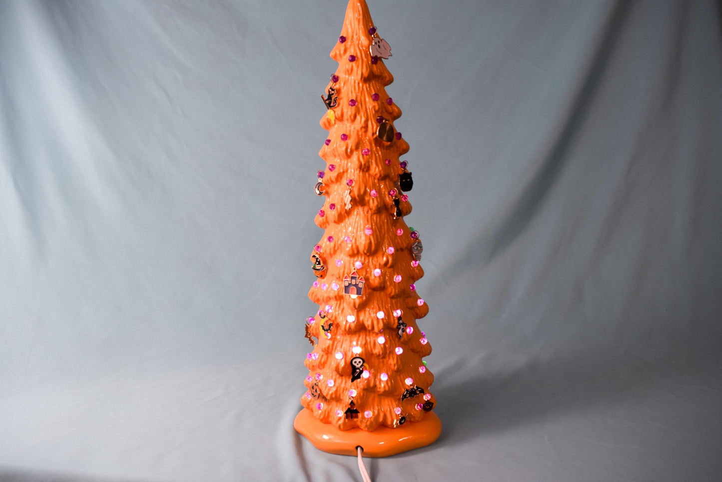 Pumpkin Orange Light Up Halloween Charm Tree