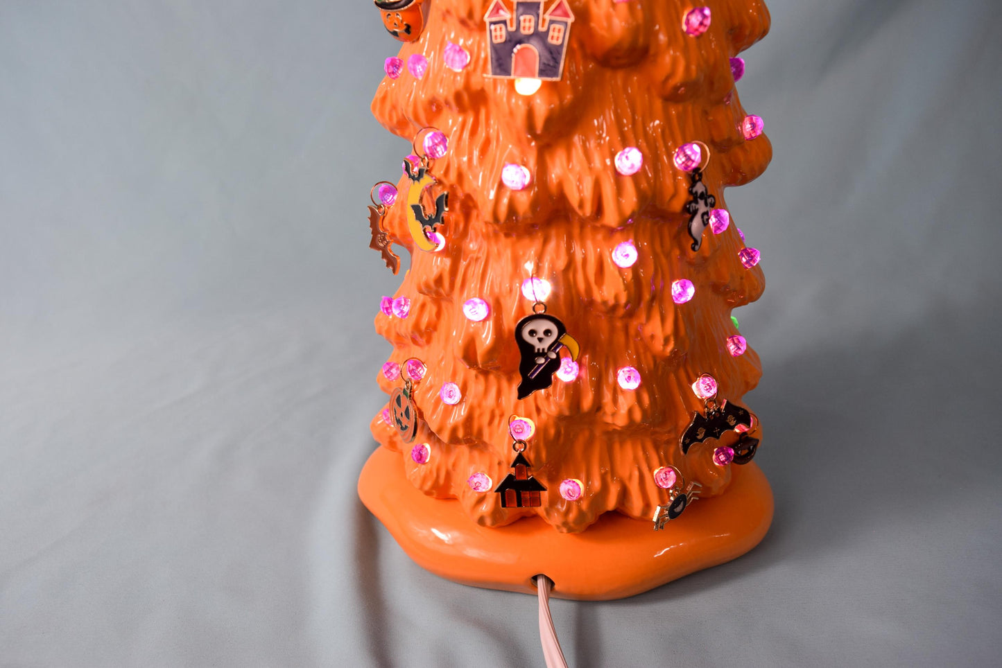 Pumpkin Orange Light Up Halloween Charm Tree