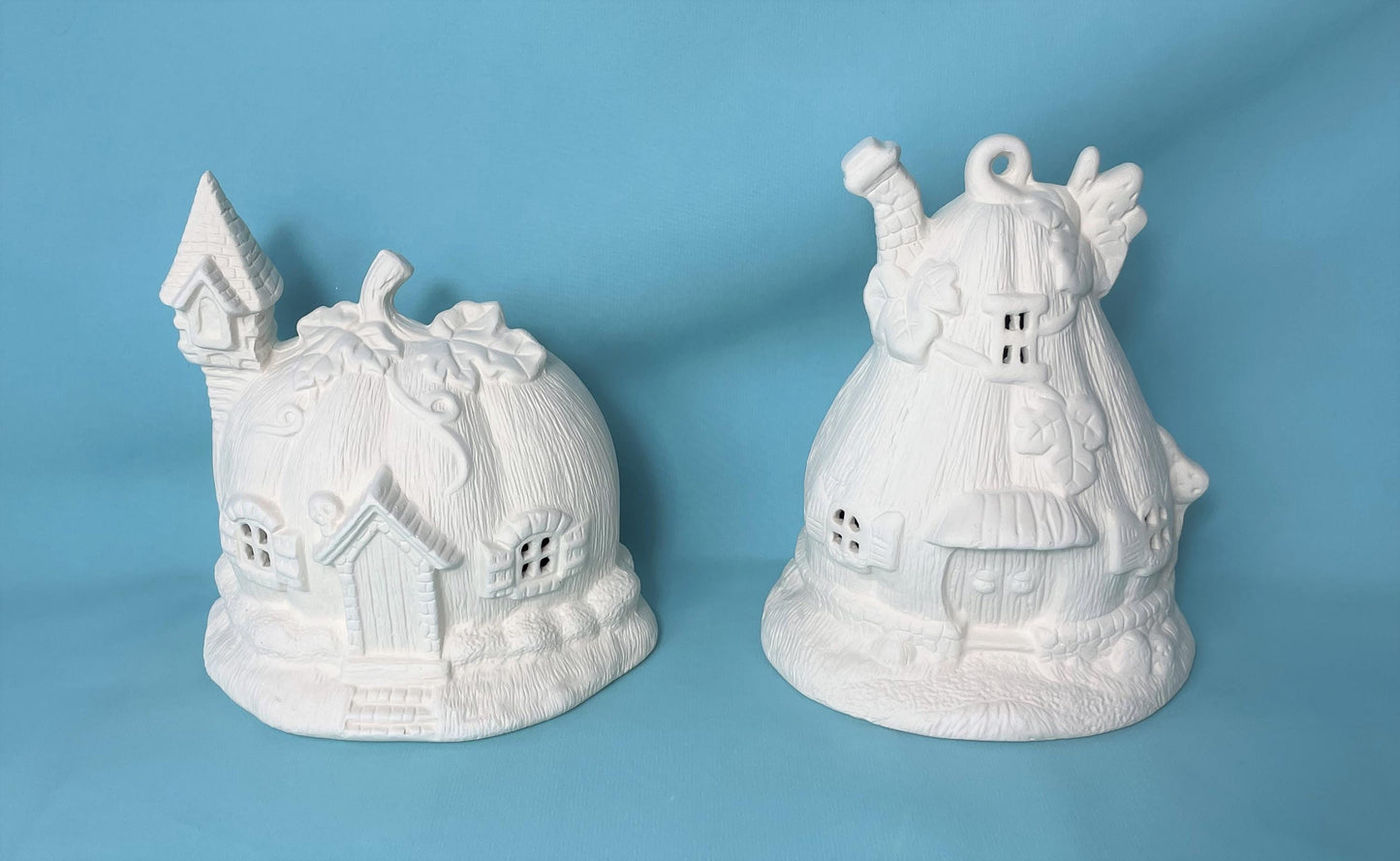 5 Ceramic Bisque Fairy Houses | Do It Yourself Ceramics - Painting Project - Unfinished Ceramics | Paint Party | Bisque Finish Yourself