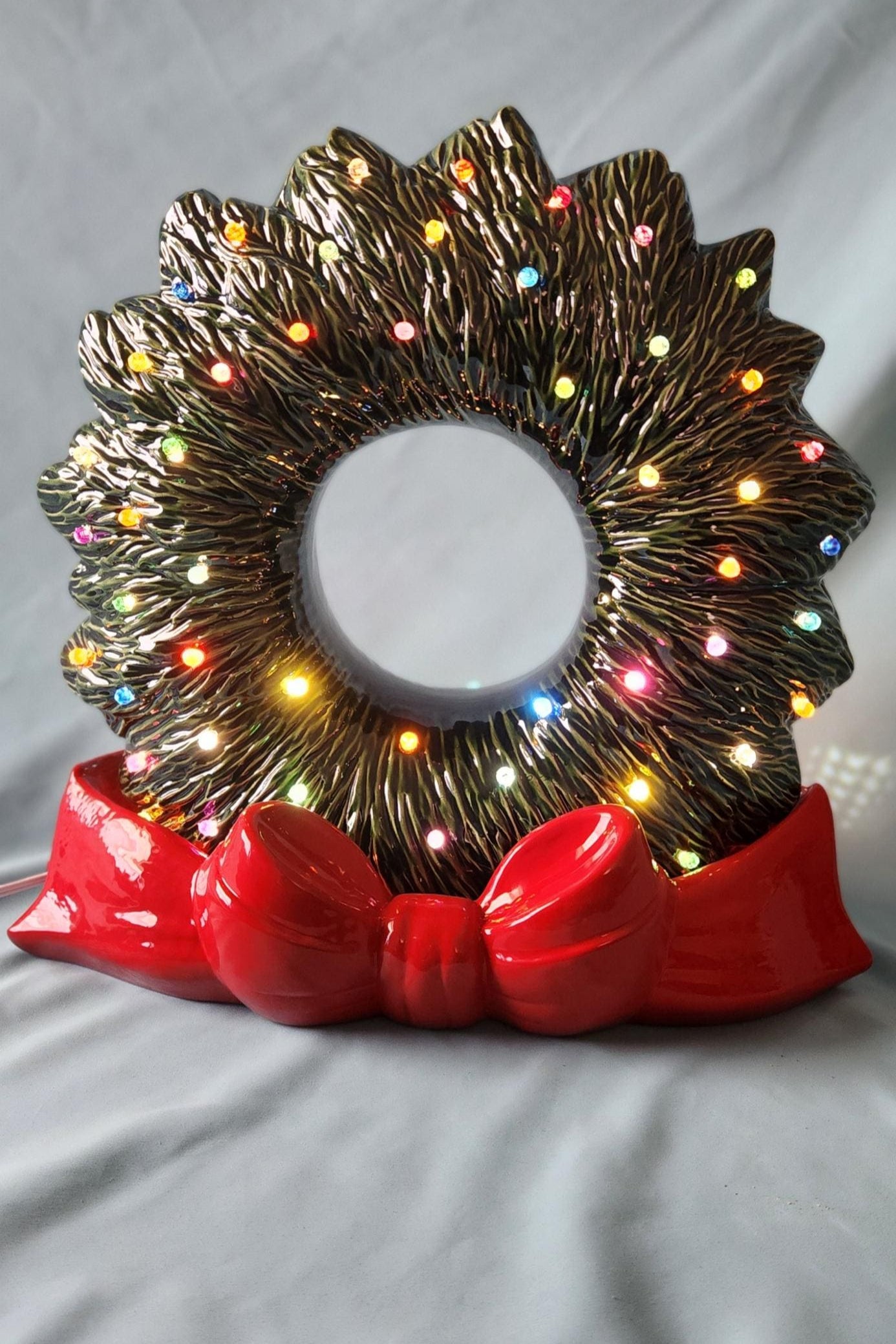 Light Up Ceramic Christmas Tree Wreath